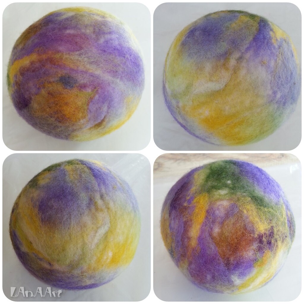 Sale of Felted Wool Sphere EARTH textile art soft