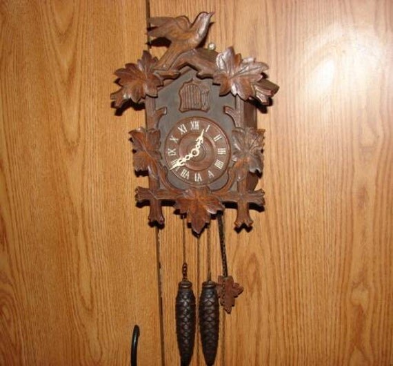 Vintage Lux Large Cuckoo Clock w/ Weights Freshly Serviced