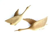 Large Hand Carved Wall Mount Flying Geese Pair Ready to Paint Stain Varnish Unfinished Balsa Birds Woodland Hunters Gift for Dad Large Hand Carved Wall Mount Flying Geese Pair Ready to Paint Stain Varnish Unfinished Balsa Birds Woodland Hunters Gift for Dad