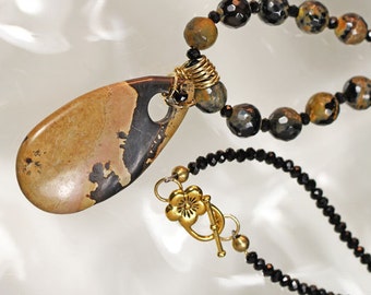 Peanut Jasper and Agate Necklace