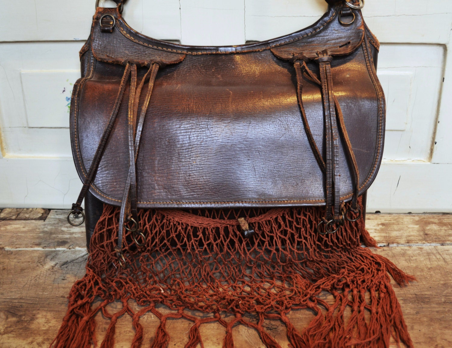 Antique Danish Hunting Bag Leather bag Fishing Game Carrier