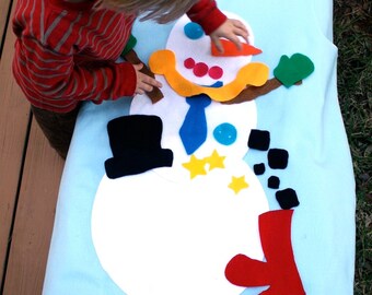 Felt Snowman - Build a Snowman - 3ft tall - Felt Story - Quiet Toys - Quiet Book - Felt Christmas Tree