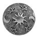2 Sun Moon and Stars 13/16 inch ( 20 mm ) Pewter Metal Buttons