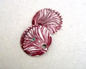 Marsala Porcelain Pendants, Jewlery Supplies, Earring Components, Burgundy Lace Pendants