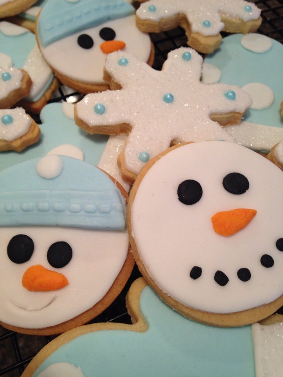 Snowman Cookies Christmas Cookies Decorated by CookieTrayCookies