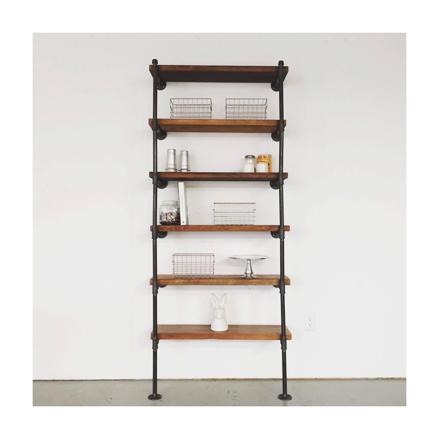 Wall Mount Reclaimed Wood Shelving Unit by TylerKingstonWoodCo