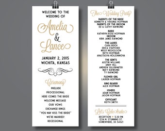 Silhouette Wedding Program Wedding Party Horizontal Layout