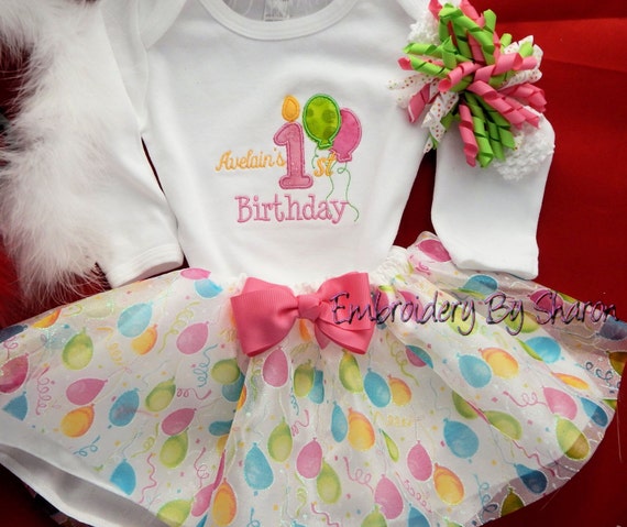 1st Birthday Outfit.. Personalized baby girl first birthday outfit ...