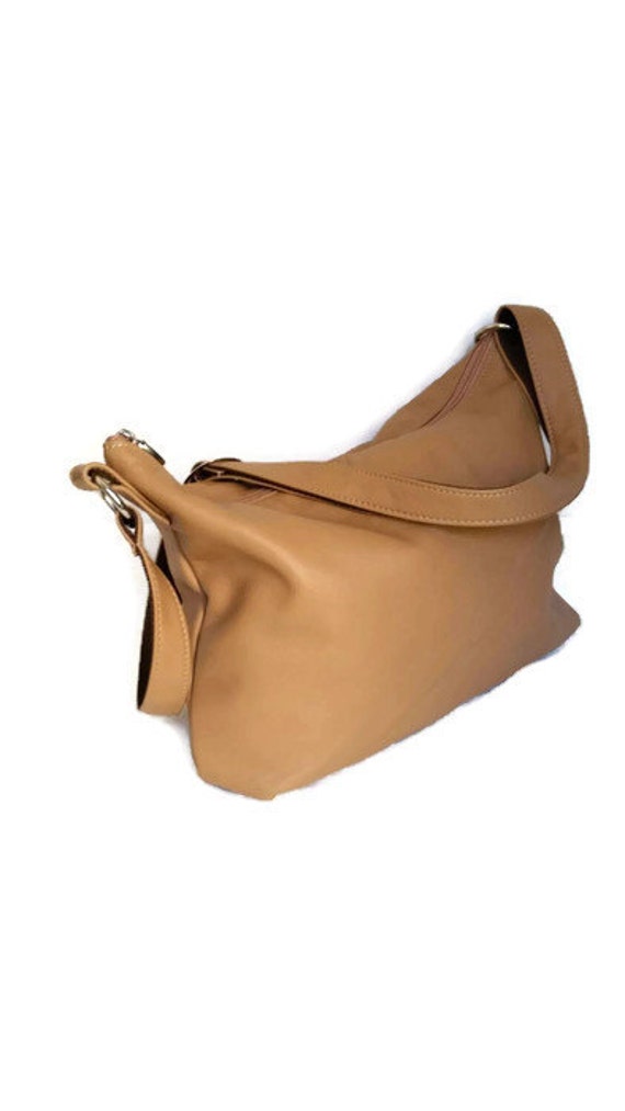 camel leather shoulder bag