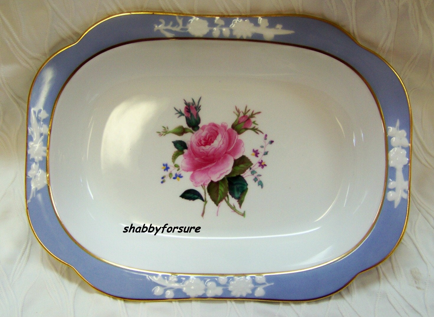 Spode Copeland China England Maritime Rose 9 Oval