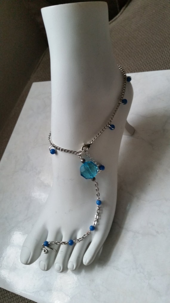 Chain Toe Ring And Ankle Bracelet Combo Charm Anklet T