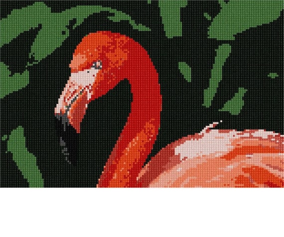 Needlepoint Kit or Canvas: Flamingo Up Close by pepitaneedlepoint