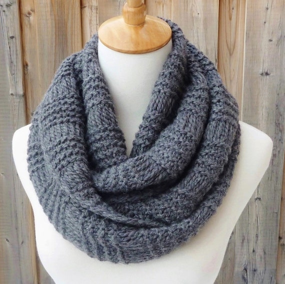 Baby Alpaca Infinity Scarf Charcoal Gray Infinity Scarf