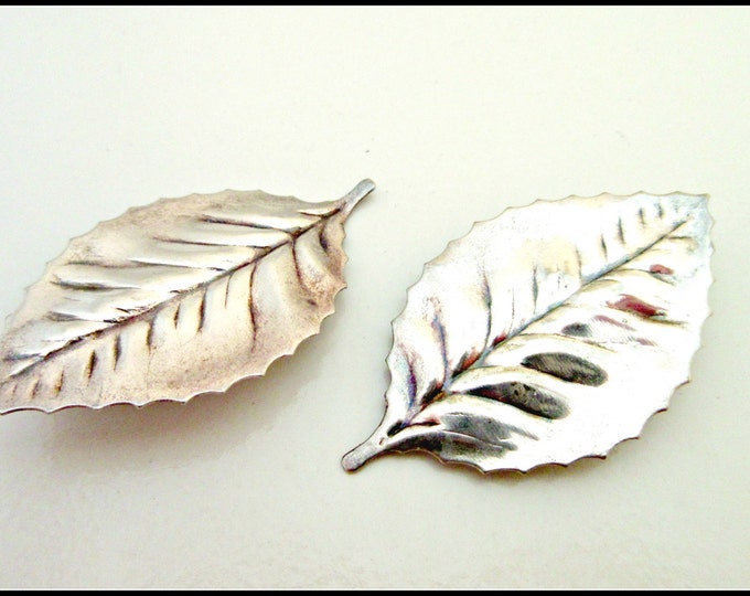 Leaf earrings - silver plated - clip on earrings - Nature - Boho