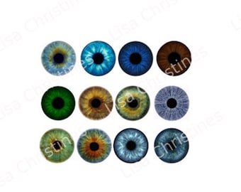 Doll Eyes Digital Collage 12 Sheets of 6mm eyes, Instant Download for Doll Eyes, Pendants, Jewelry, Taxidermy, Paper Crafts, 249