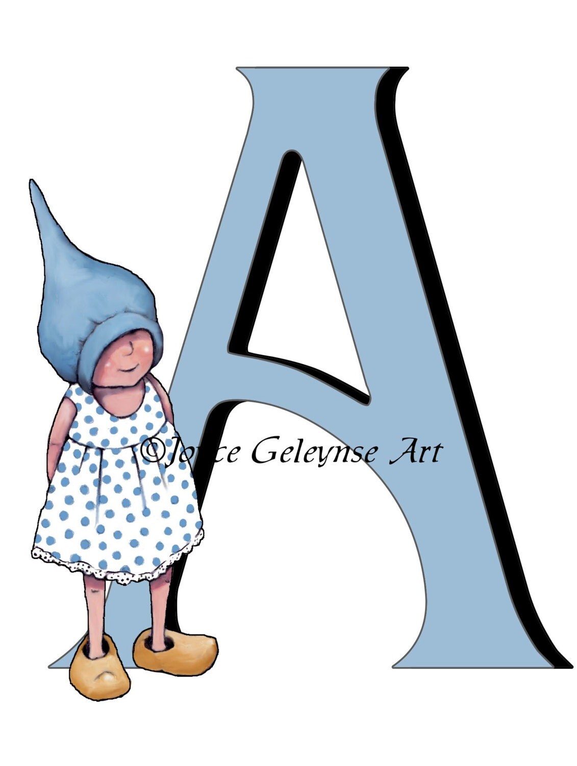 Alphabet Letter Clipart Letter A Gnome Girl by 