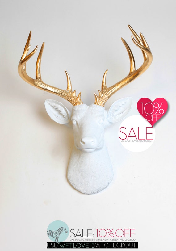 Faux Taxidermy Deer Head Wall Mount Décor by WhiteFauxTaxidermy