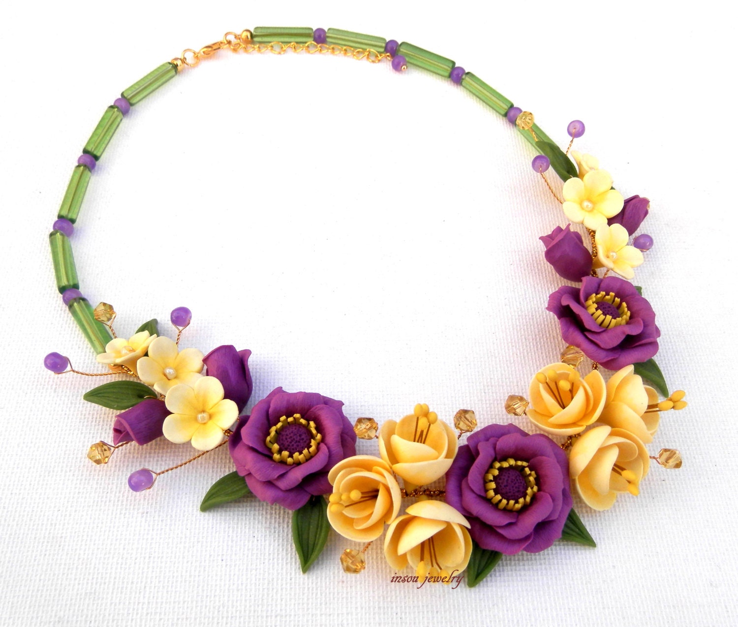 Flower Necklace Wedding Necklace Handmade Necklace