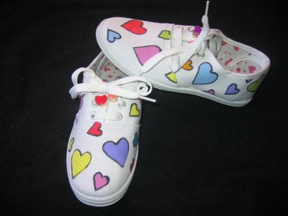 Hearts Custom Made Kids Shoes by AlteredCreationz on Etsy