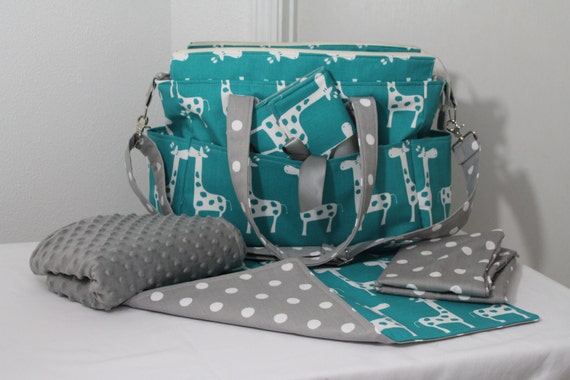 Chloe Deluxe Diaper Bag Set Premier Print Fabric by ShaLariCouture