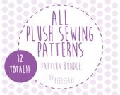 Stuffed Animal Sewing Patterns by BeeZeeArt, Plushies, Plush Toys, PDF Sewing Patterns