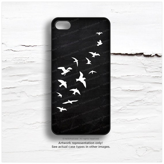 iPhone 6 Case, iPhone 5C Case Chalkboard Print, iPhone 5s Case Birds, iPhone 4s Case, TOUGH iPhone Case, Bird iPhone Cover I56