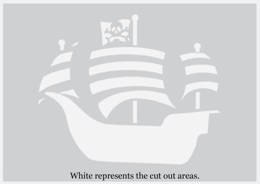 Pirate ship stencil Nautical decor kids pirate theme paint
