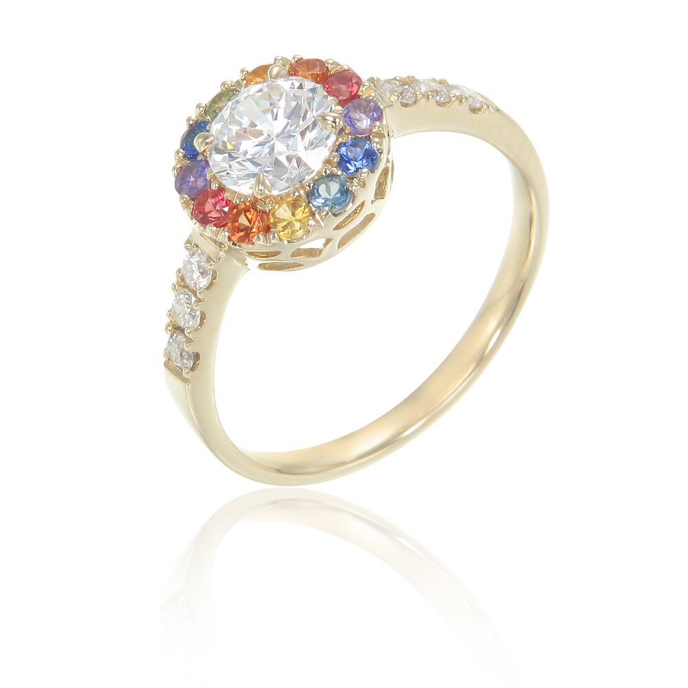 Gay Mens Diamond Engagement Ring Wedding Band 14K by Equalli