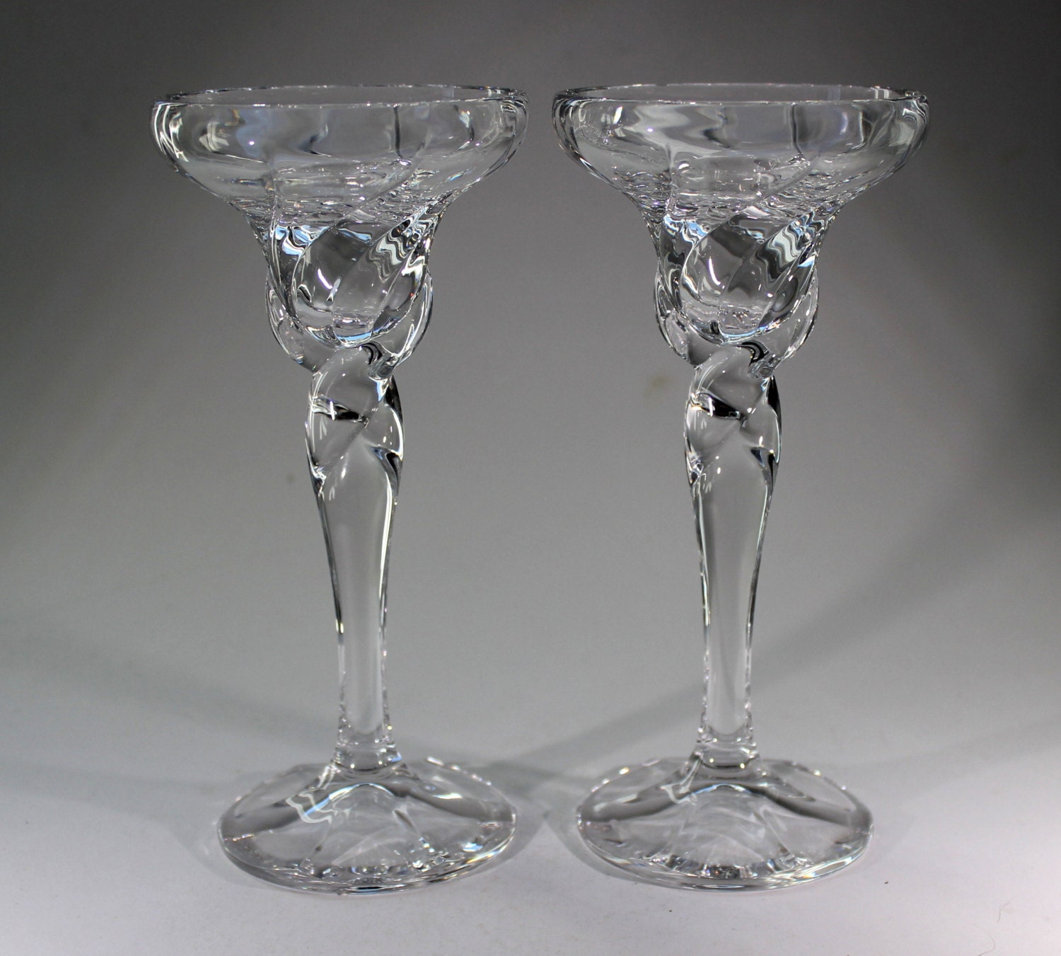 Crystal Pair Candle Holders Lenox Crystal by katelovesthevintage