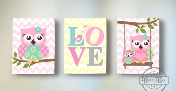 Canvas Prints For Baby Room owl theme baby girl nursery art set of three canvas art prints Canvas Prints For Baby Room owl theme baby girl nursery art set of three canvas art prints