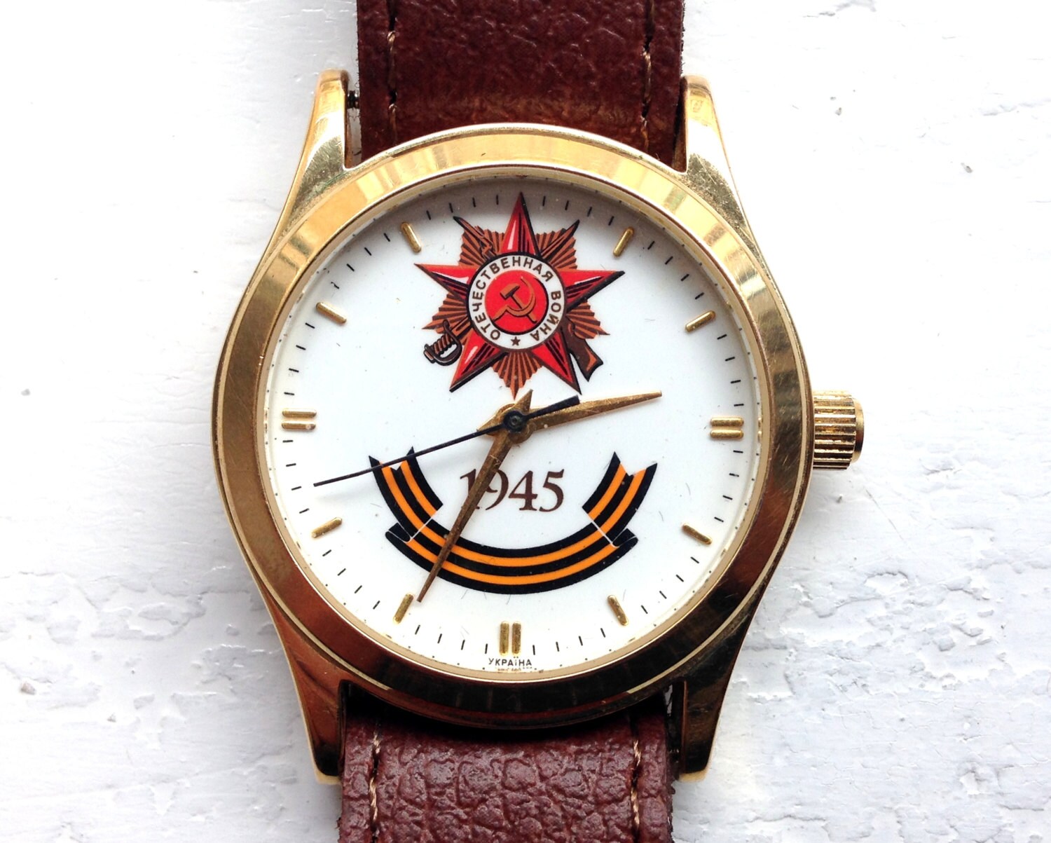 Soviet gilded watch Vintage Watch Big Star, inscription “50th