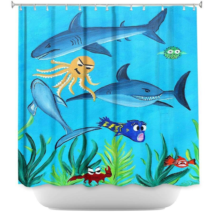 Shark Shower curtain Under the sea shower curtain Ocean