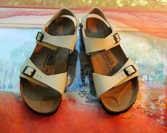 Vintage Birkenstock Shoes - UNUSED, Cream - Buckle Sandal Style - Fabulous!