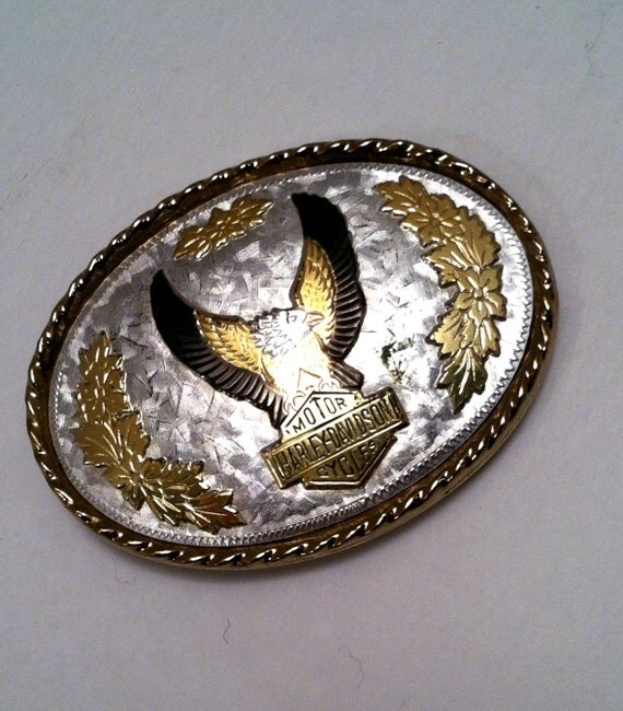 Vintage Women's Harley Davidson Belt Buckle by transmigration