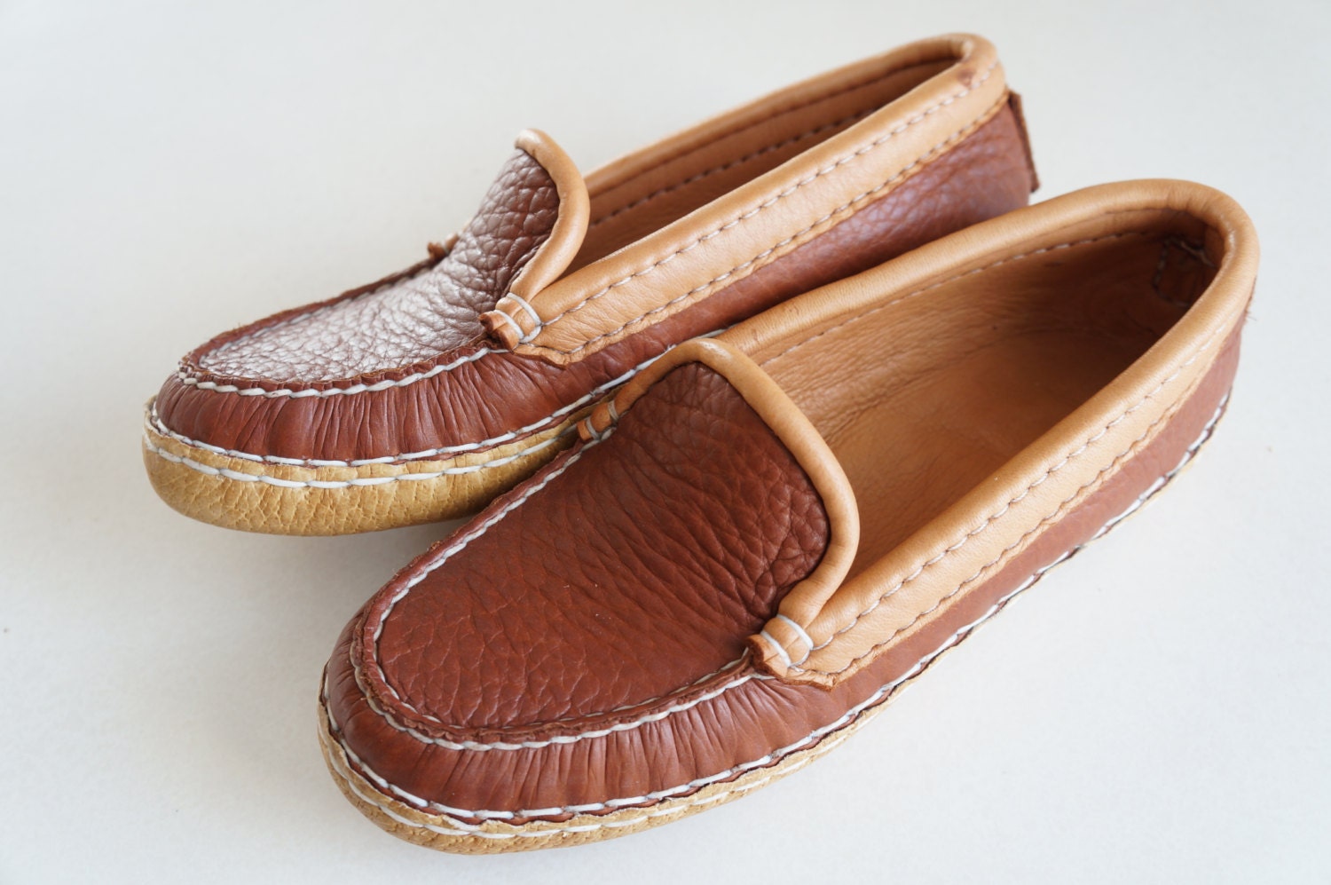 Cherokee Bison Leather Moccasins by BuckskinLeather on Etsy