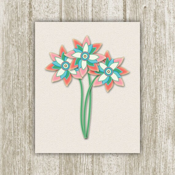 Items similar to Flower Printable, Floral Printable, 8x10, Instant ...