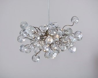 Pendant light with clear Transparent bubbles, hanging lamp for Bathroom, living room or hall.