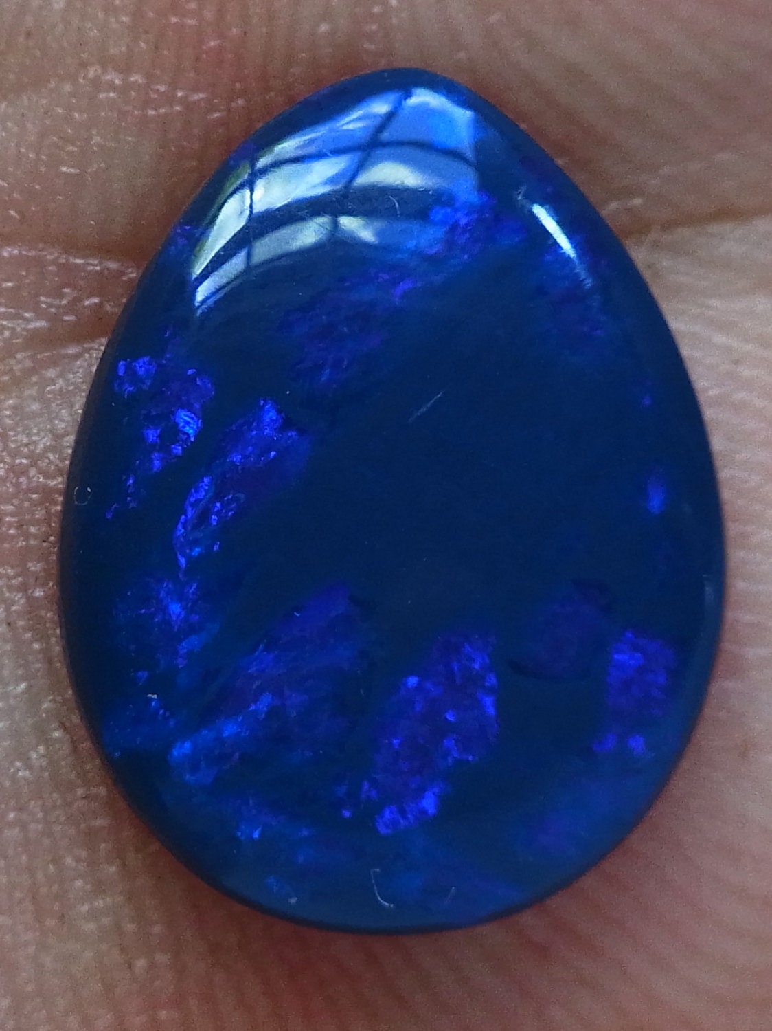 Black Opal Cabochon Large from.Grawin-Lightning Ridge. Pear