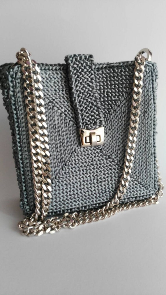 grey over shoulder bag