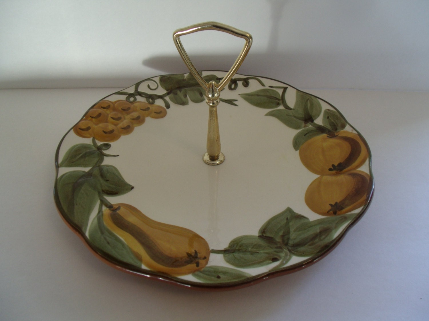 Vintage, Mid Century Stangl Sculptured Fruit Serving Plate Tray w