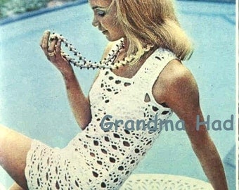 Crochet Dress Pattern Vintage Dress Pattern Maxi Sundress PDF Instant Download Peek a Boo Halter Dress Summer Beach Pattern Digital Pattern