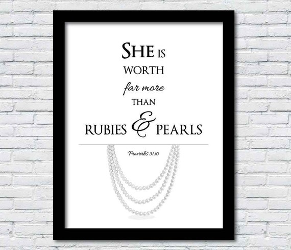 Proverbs 31rubies and pearls print