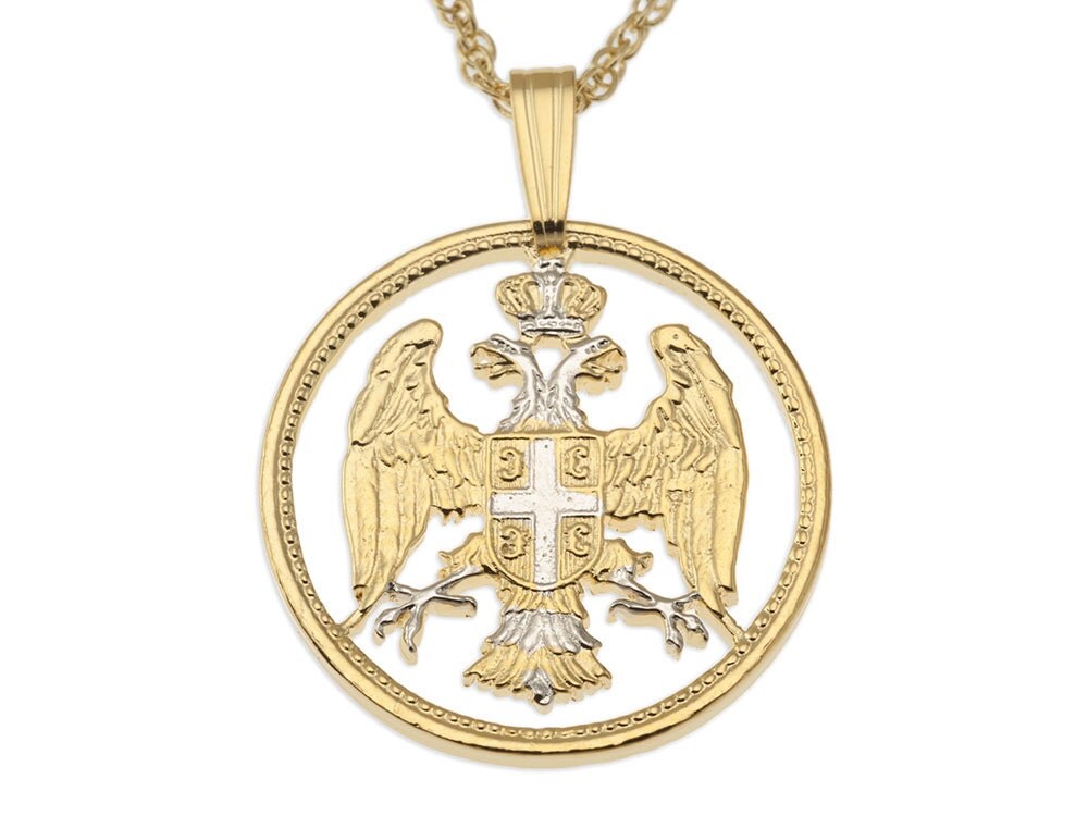 Serbian Eagle Pendant and Necklace Serbian 20 Para by Coinjewelry