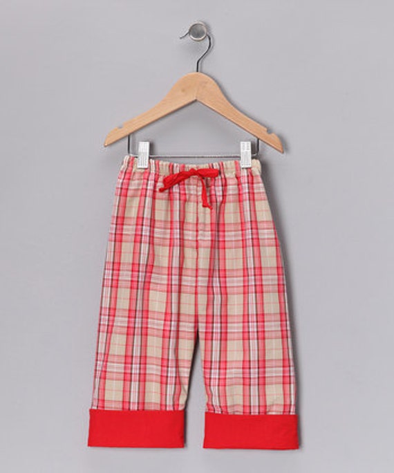 Red Plaid Pants Infant Toddler & Boys by DreamingKids01 on Etsy