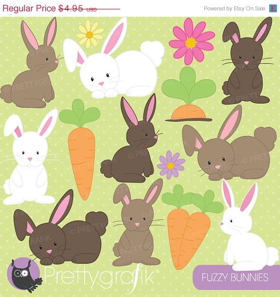 80% OFF SALE bunny clipart commercial use, vector graphics, digital clip art, digital images - CL507 Il_570xn