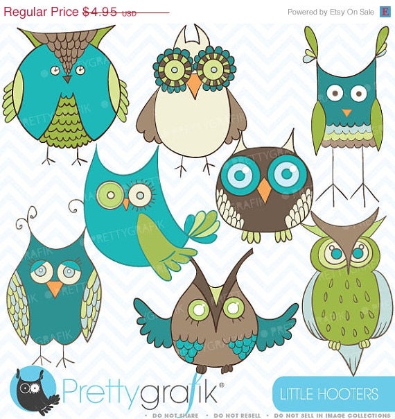 80% OFF SALE green owl clipart commercial use, vector graphics, digital clip art, digital images - CL404 Il_570xn