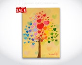 Valetine's Day Gift ORIGINAL Abstract Blossom Heart Tree Fine Art Textured Bright Oil Palette Knife Painting 12x16 Canvas by Denisa Laura