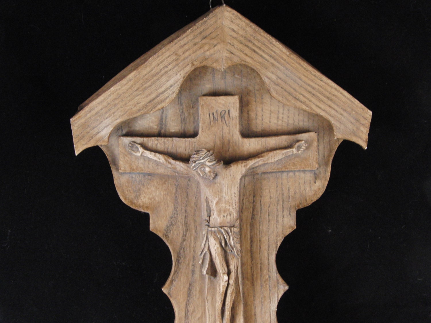 Wooden carved Jesus on the cross