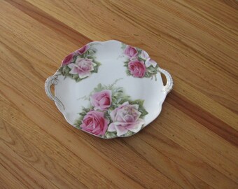 ROSENTHAL BAVARIA DISH With Roses 11" With Handles