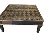 Vintage Coffee Table with Floral rosettes antique Furniture- Home decor interior design